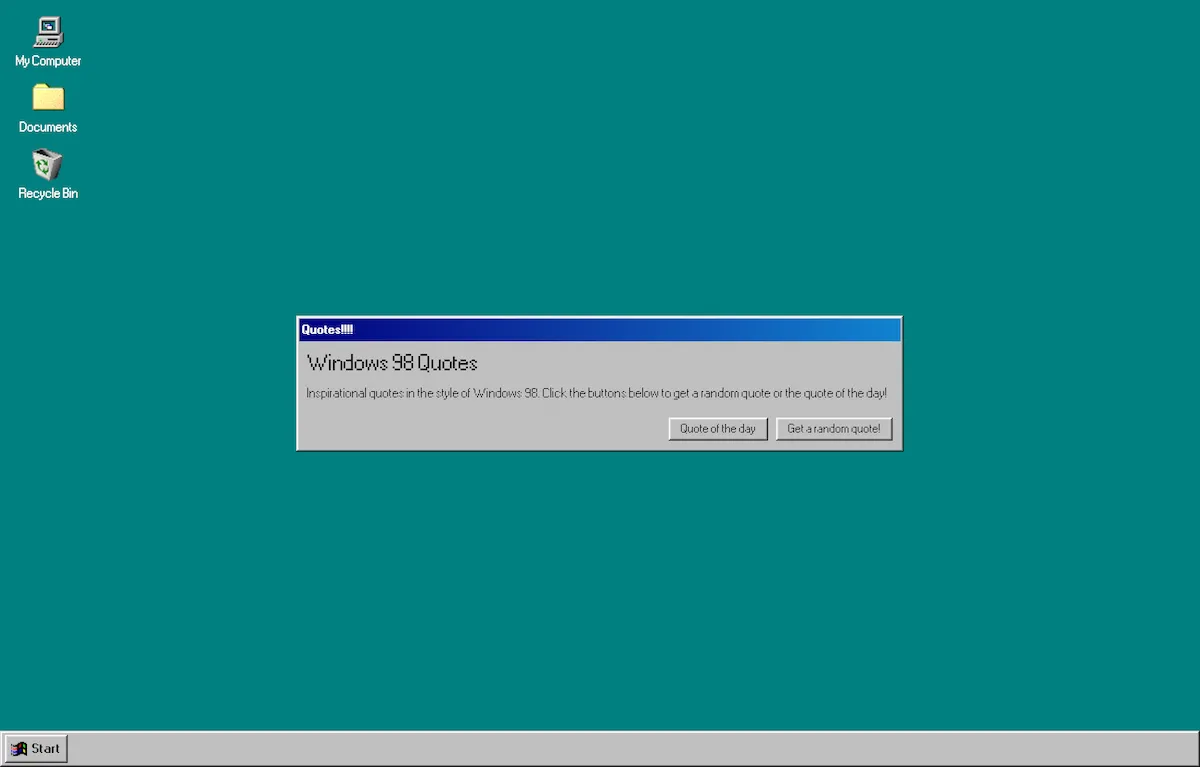 Windows 98 Quotes project screenshot